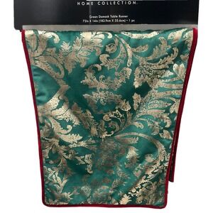 Table Runner Robert Stanley Home Collection Floral Red Green Gold